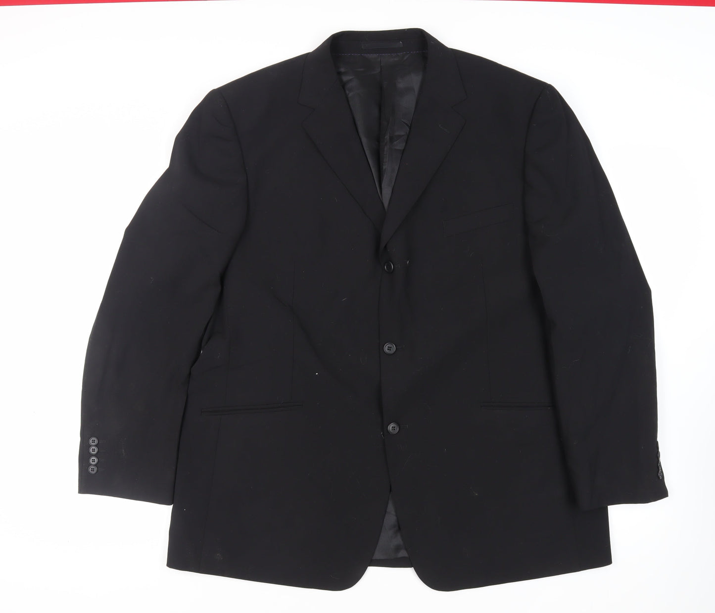 Mens UK Size 48 Charlton Gray Regular Black Suit Jacket