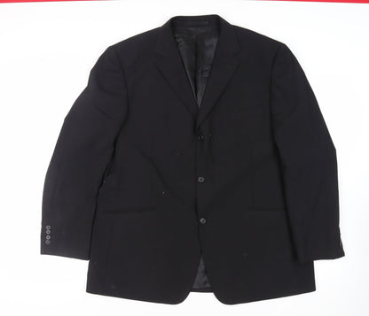 Mens UK Size 48 Charlton Gray Regular Black Suit Jacket