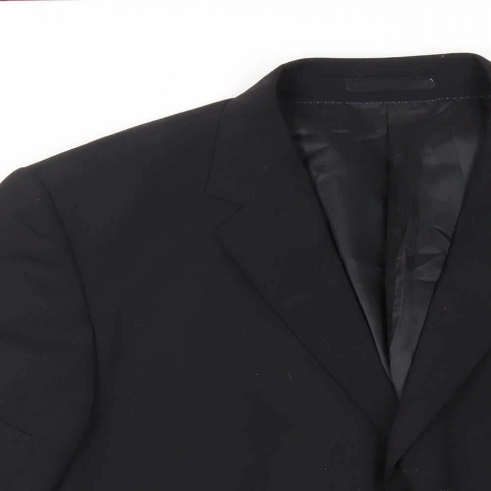 Mens UK Size 48 Charlton Gray Regular Black Suit Jacket