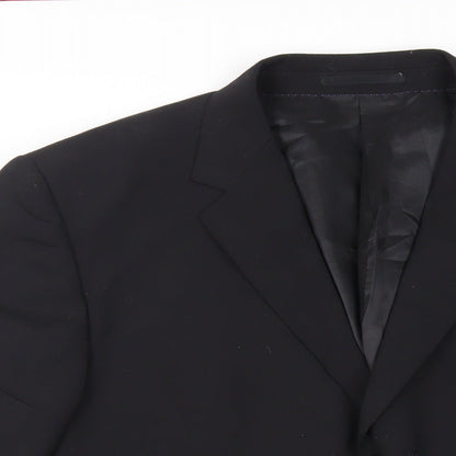 Mens UK Size 48 Charlton Gray Regular Black Suit Jacket