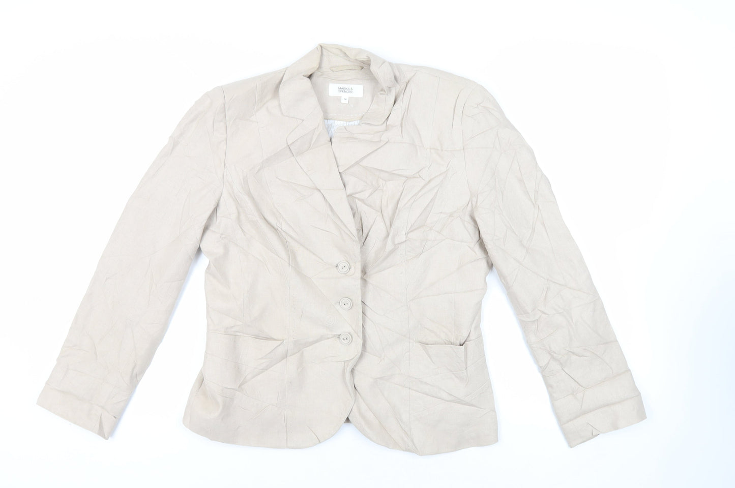 Womens UK Size 14 Marks and Spencer Beige Jacket