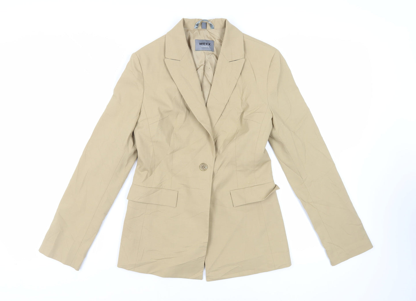 Mexx Womens Beige Jacket Blazer Size 6 Button