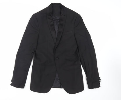 Mens UK Size 36 Marks and Spencer Regular Black Suit Tuxedo