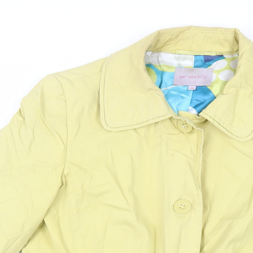 Womens UK Size 10 Per Una Yellow Overcoat