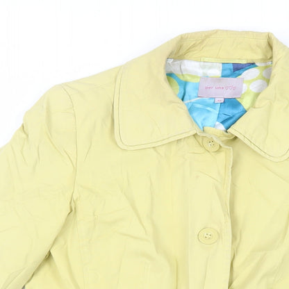 Womens UK Size 10 Per Una Yellow Overcoat