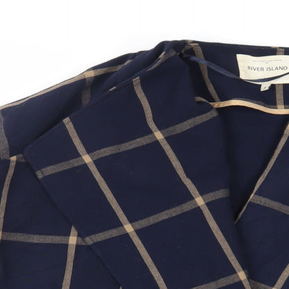 Womens UK Size 8 River Island Blue Overcoat