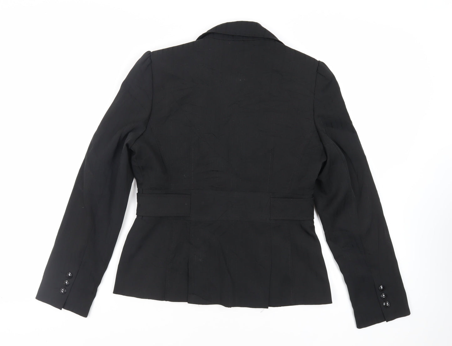 Yen London Womens Black Striped Jacket Blazer Size 12 Button
