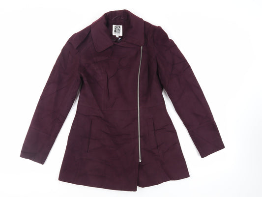 Womens UK Size 8 Debenhams Purple Overcoat