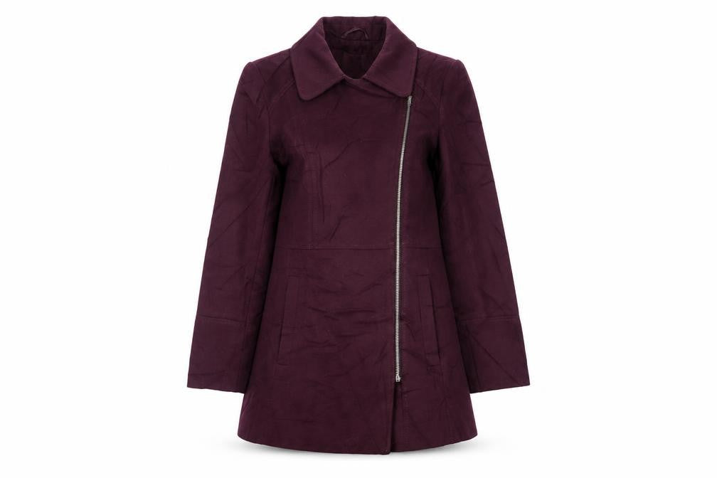 Womens UK Size 8 Debenhams Purple Overcoat