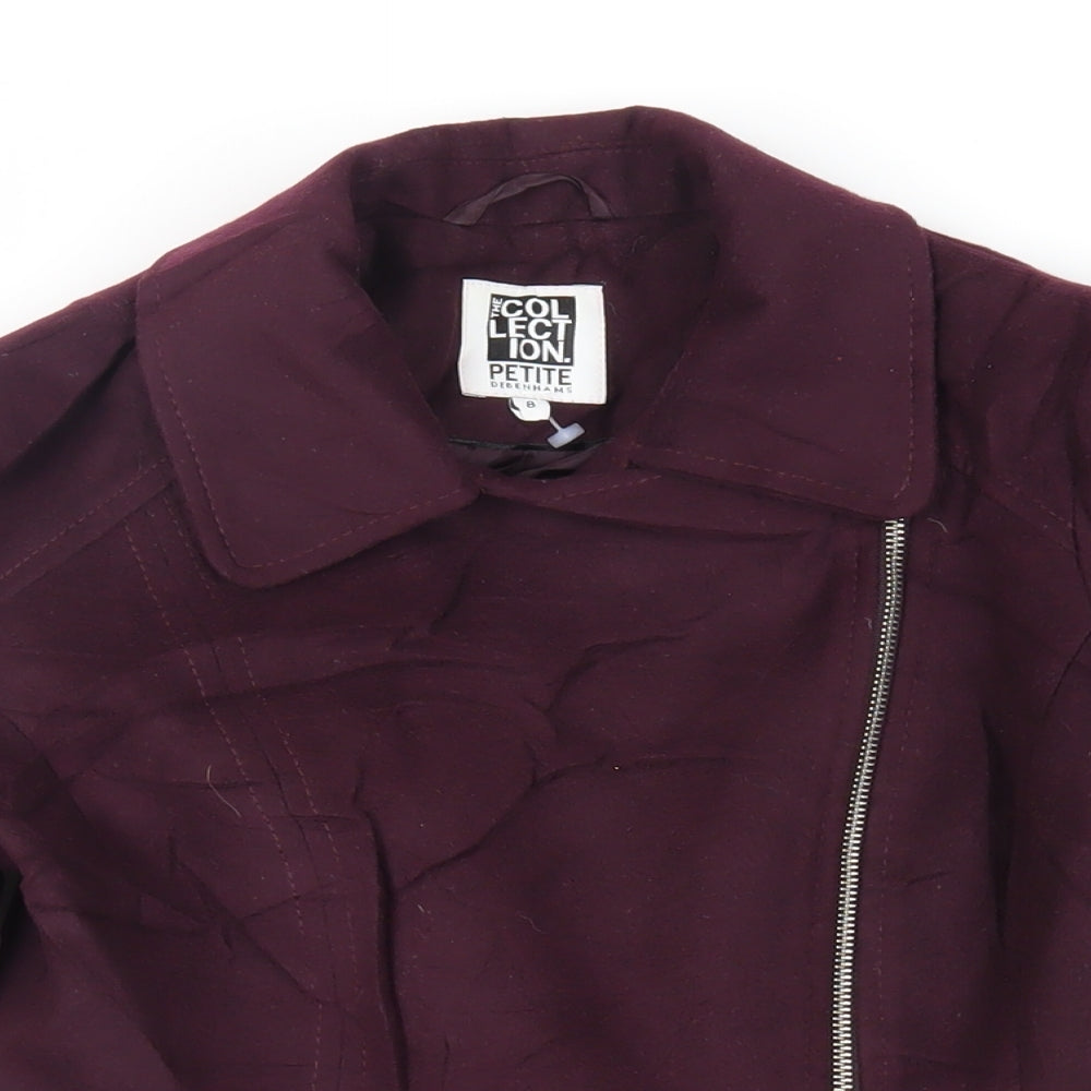 Womens UK Size 8 Debenhams Purple Overcoat