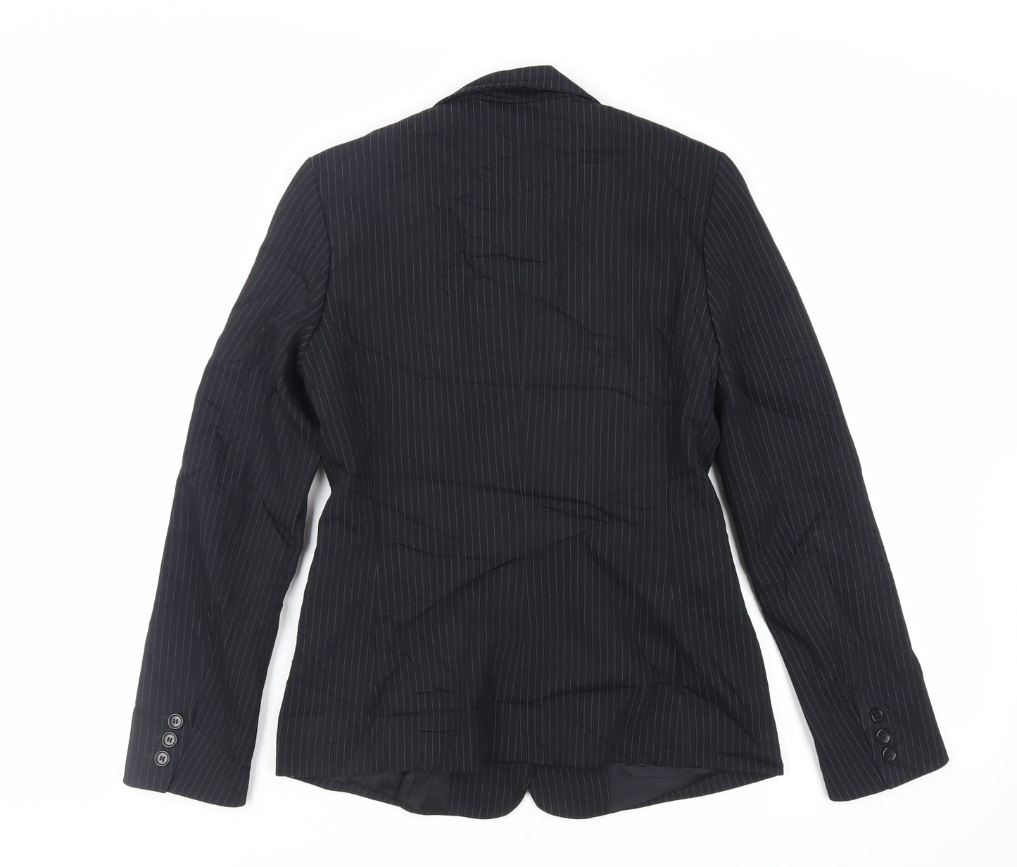 Mexx Womens Black Striped Jacket Blazer Size 10 Button