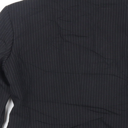 Mexx Womens Black Striped Jacket Blazer Size 10 Button