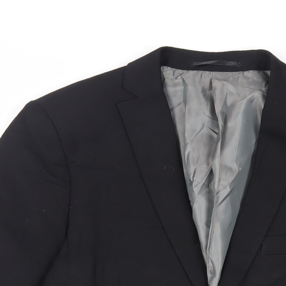 Mens UK Size 38 Topman Regular Black Suit Jacket