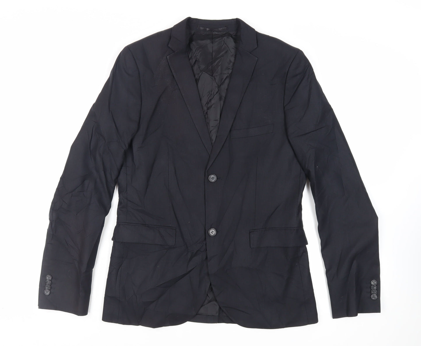 Mens UK Size 40 Topman Regular Black Suit Jacket
