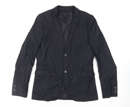 Mens UK Size 40 Topman Regular Black Suit Jacket
