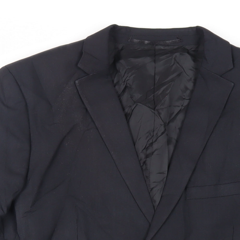 Mens UK Size 40 Topman Regular Black Suit Jacket