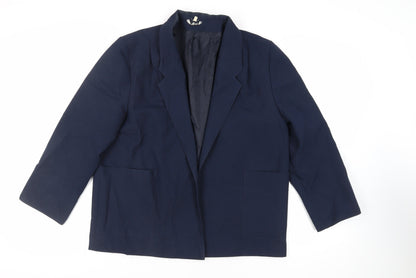 Lauré Womens Blue Jacket Blazer Size 18 - Open Vintage