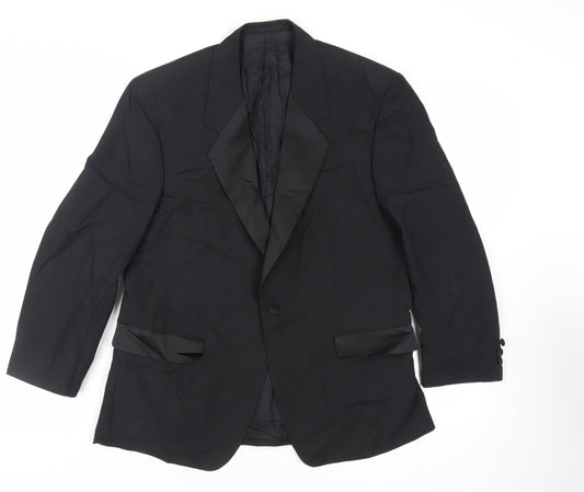 Mens UK Size 40 Varteks Regular Black Suit Tuxedo