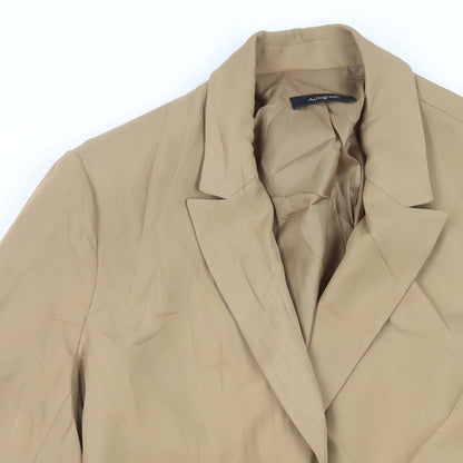 Autograph Womens Beige Jacket Blazer Size 14 Button - Belted