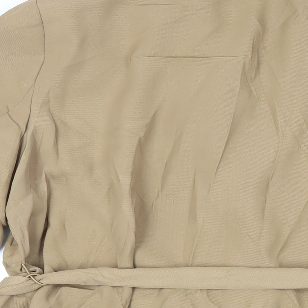 Autograph Womens Beige Jacket Blazer Size 14 Button - Belted