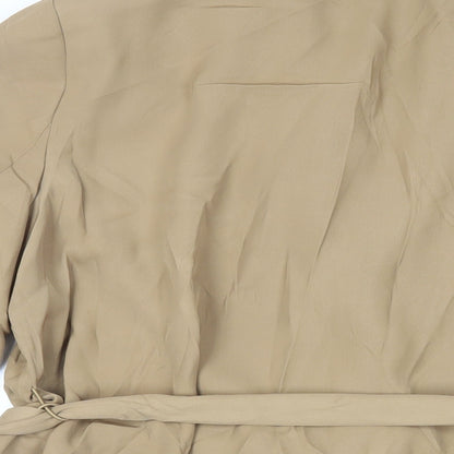 Autograph Womens Beige Jacket Blazer Size 14 Button - Belted