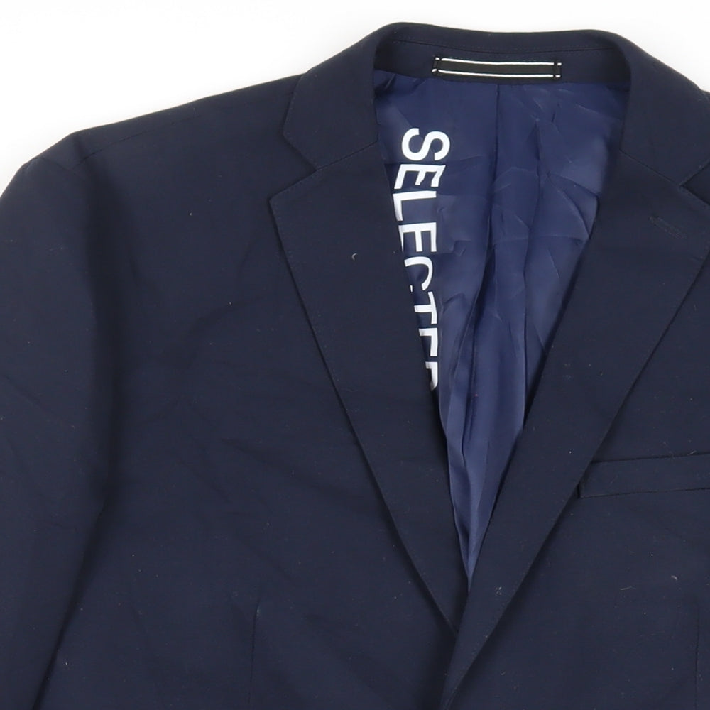 Mens UK Size 38 Selected Homme Regular Blue Suit Jacket