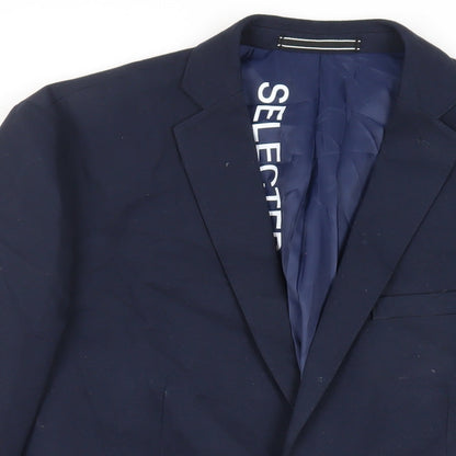 Mens UK Size 38 Selected Homme Regular Blue Suit Jacket