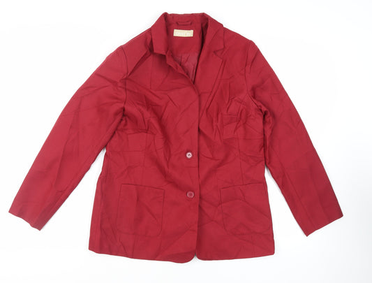 Daxon Womens Red Jacket Blazer Size 16 Button