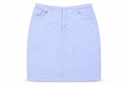 District Womens Blue Cotton A-Line Skirt Size 32 in Hook & Eye