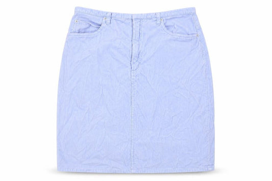 District Womens Blue Cotton A-Line Skirt Size 32 in Hook & Eye