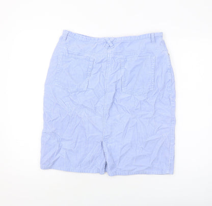District Womens Blue Cotton A-Line Skirt Size 32 in Hook & Eye