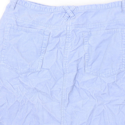 District Womens Blue Cotton A-Line Skirt Size 32 in Hook & Eye