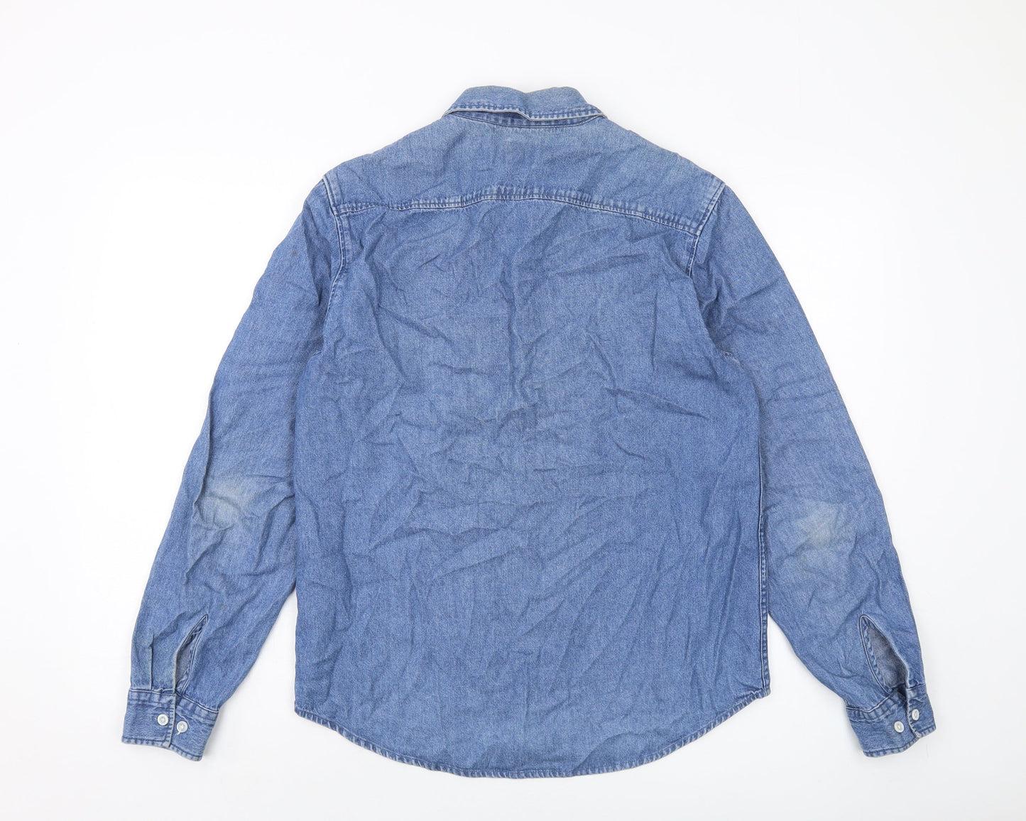 Womens UK Size S ASOS Blue Basic Button-Up