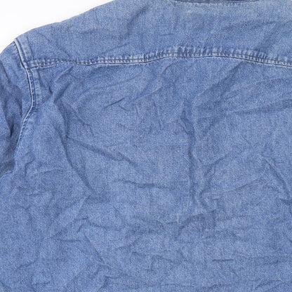 Womens UK Size S ASOS Blue Basic Button-Up