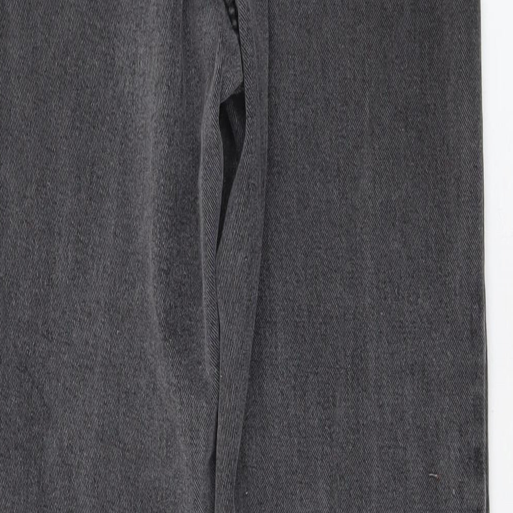 PRETTYLITTLETHING Womens Grey Cotton Mom Jeans Size 6 L29 in Regular Button