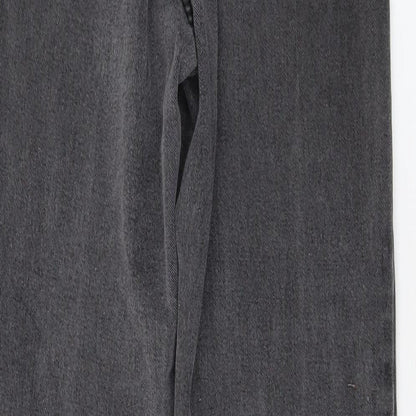 PRETTYLITTLETHING Womens Grey Cotton Mom Jeans Size 6 L29 in Regular Button