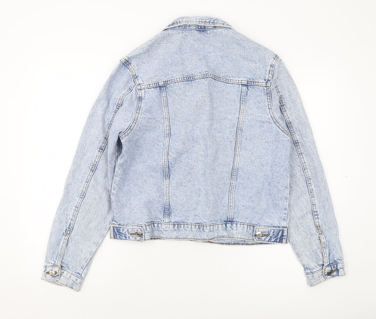 Denim & Co. Womens Blue Jacket Size 12 Button