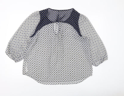 Womens UK Size 16 Marks and Spencer Blue Basic Blouse