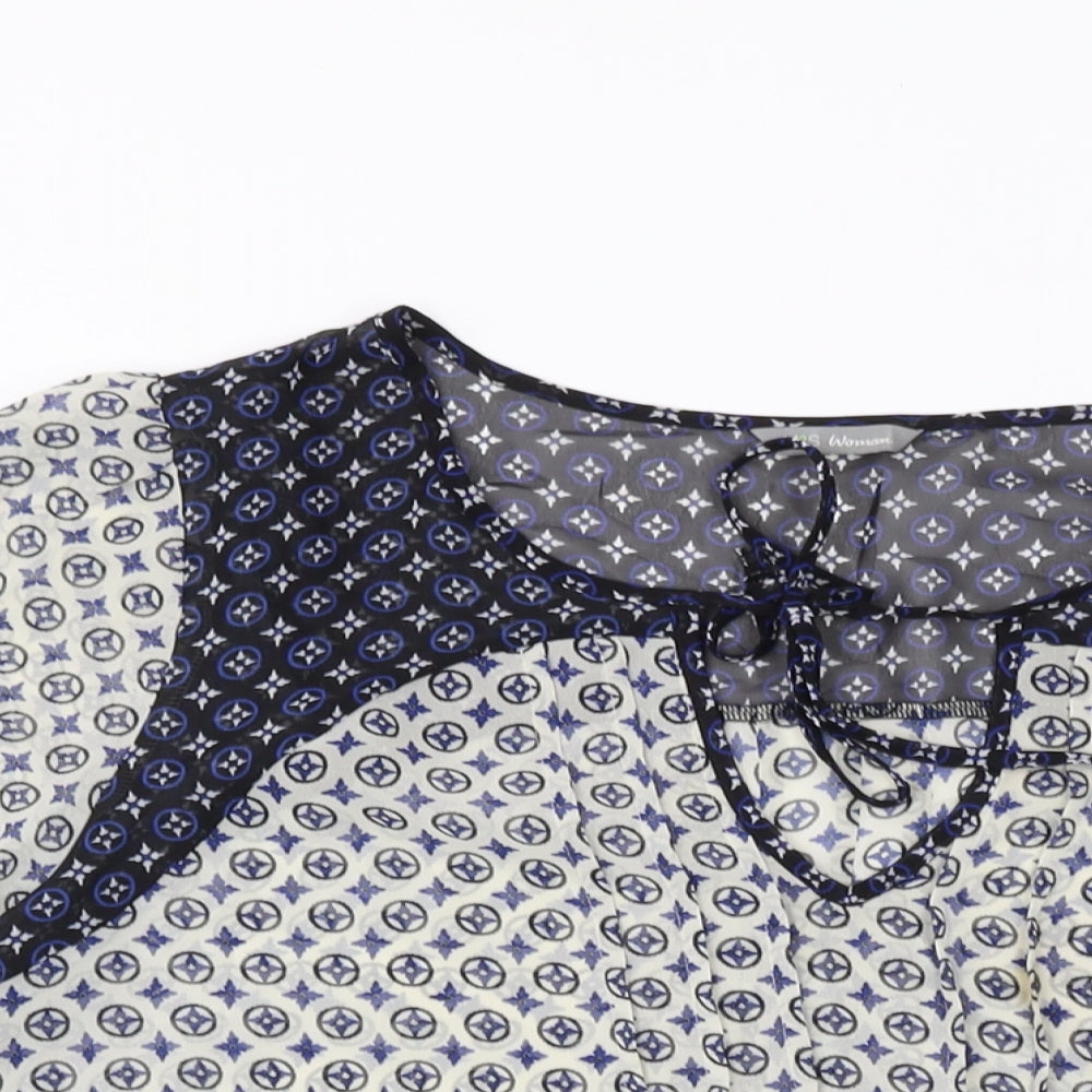 Womens UK Size 16 Marks and Spencer Blue Basic Blouse