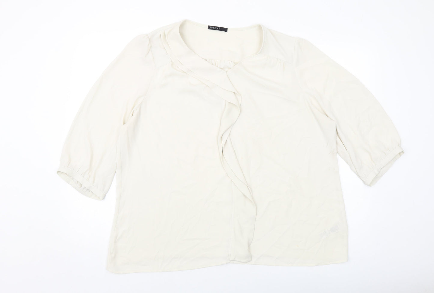 Autograph Womens Beige Polyester Basic Blouse Size 20 Round Neck