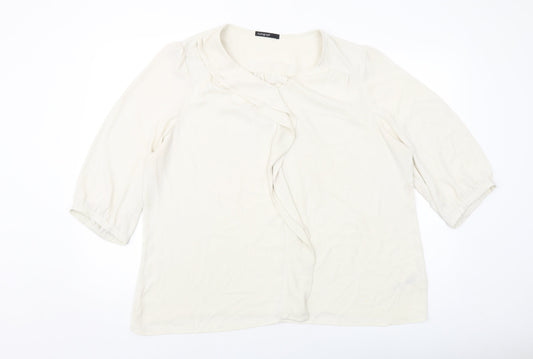 Autograph Womens Beige Polyester Basic Blouse Size 20 Round Neck