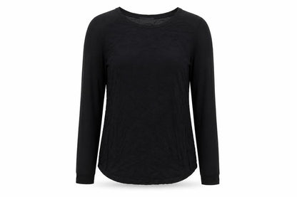 Next Womens Black Viscose Basic Blouse Size 12 Round Neck