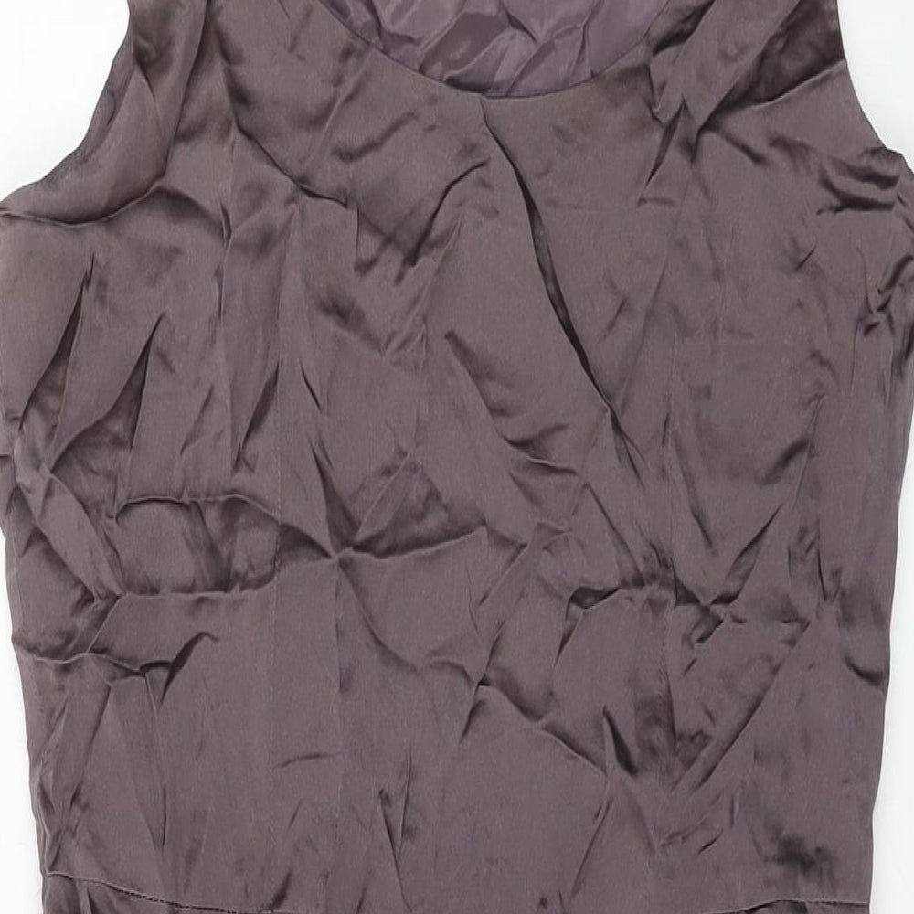 Decjuba Womens Pink Silk A-Line Size 10 Round Neck Zip