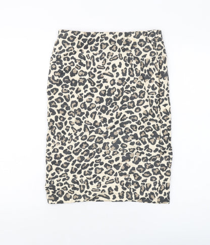 Riani Womens Beige Animal Print Viscose Straight & Pencil Skirt Size 10