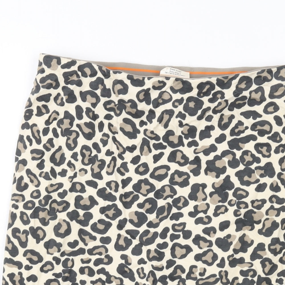 Riani Womens Beige Animal Print Viscose Straight & Pencil Skirt Size 10