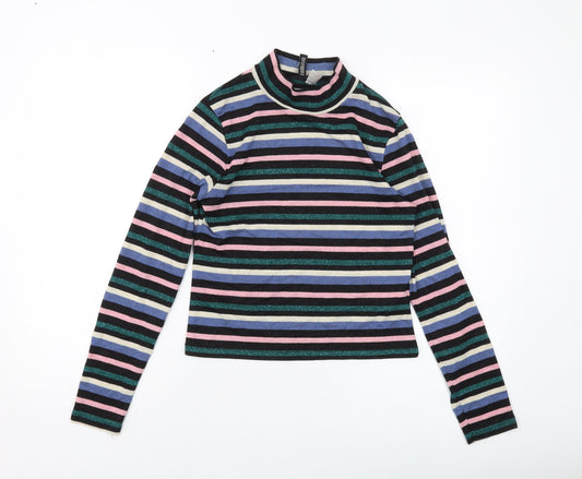 Womens UK Size M H&M Multicoloured Basic Blouse