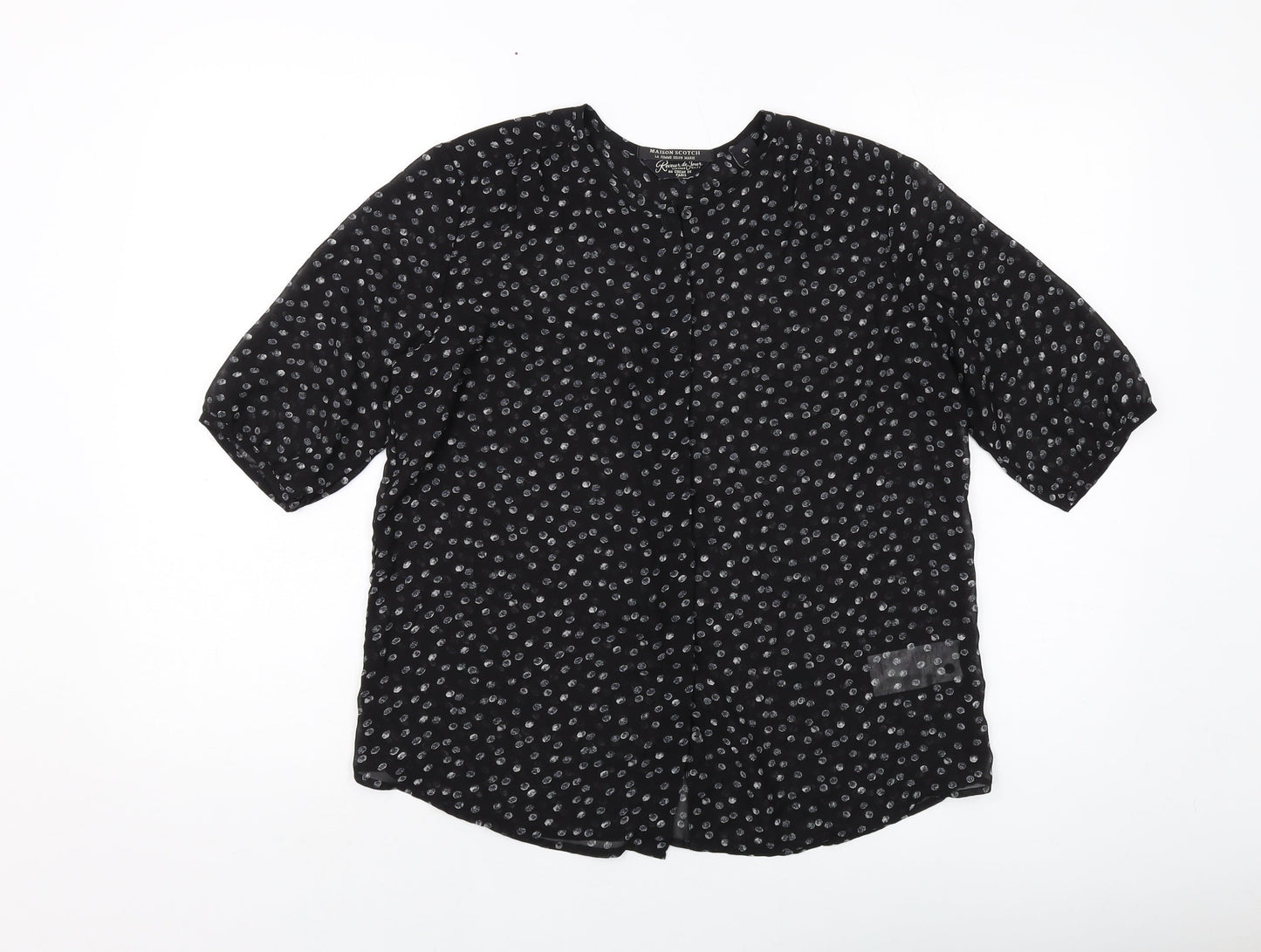 Womens UK Size 8 Maison Scotch Black Basic Blouse