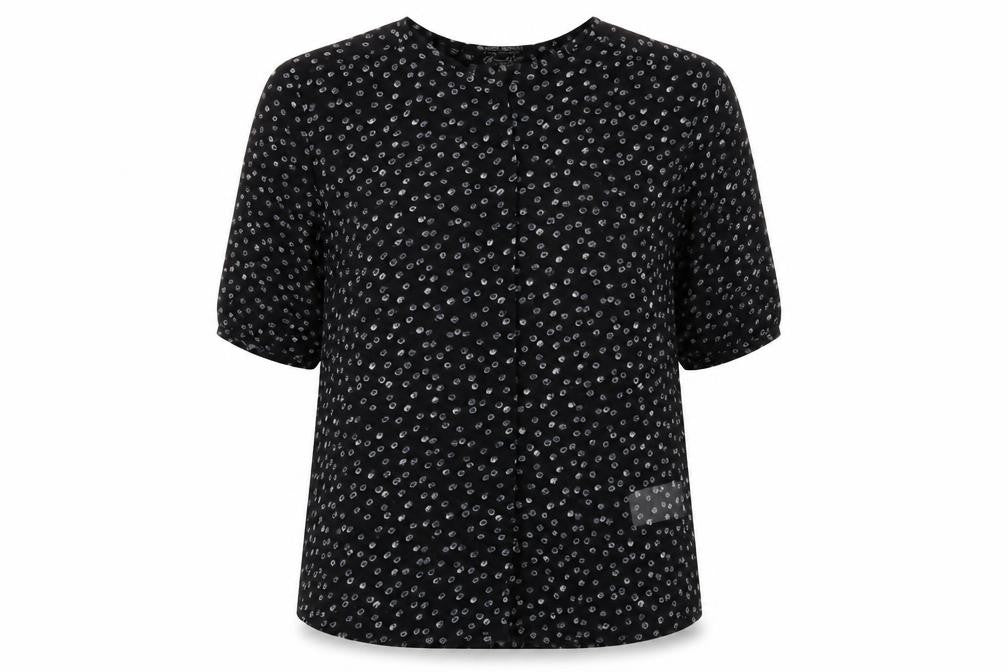 Womens UK Size 8 Maison Scotch Black Basic Blouse