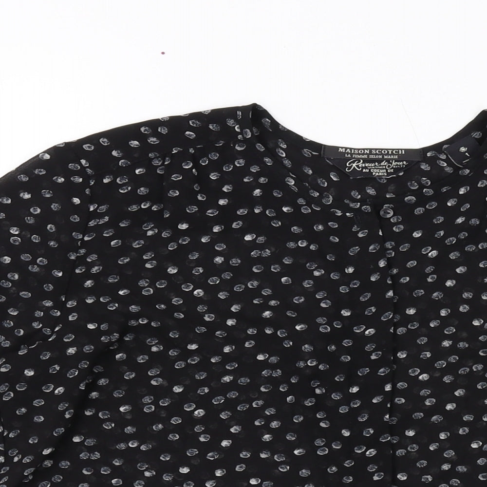 Womens UK Size 8 Maison Scotch Black Basic Blouse