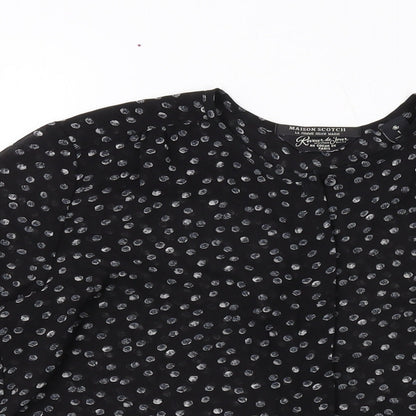 Womens UK Size 8 Maison Scotch Black Basic Blouse
